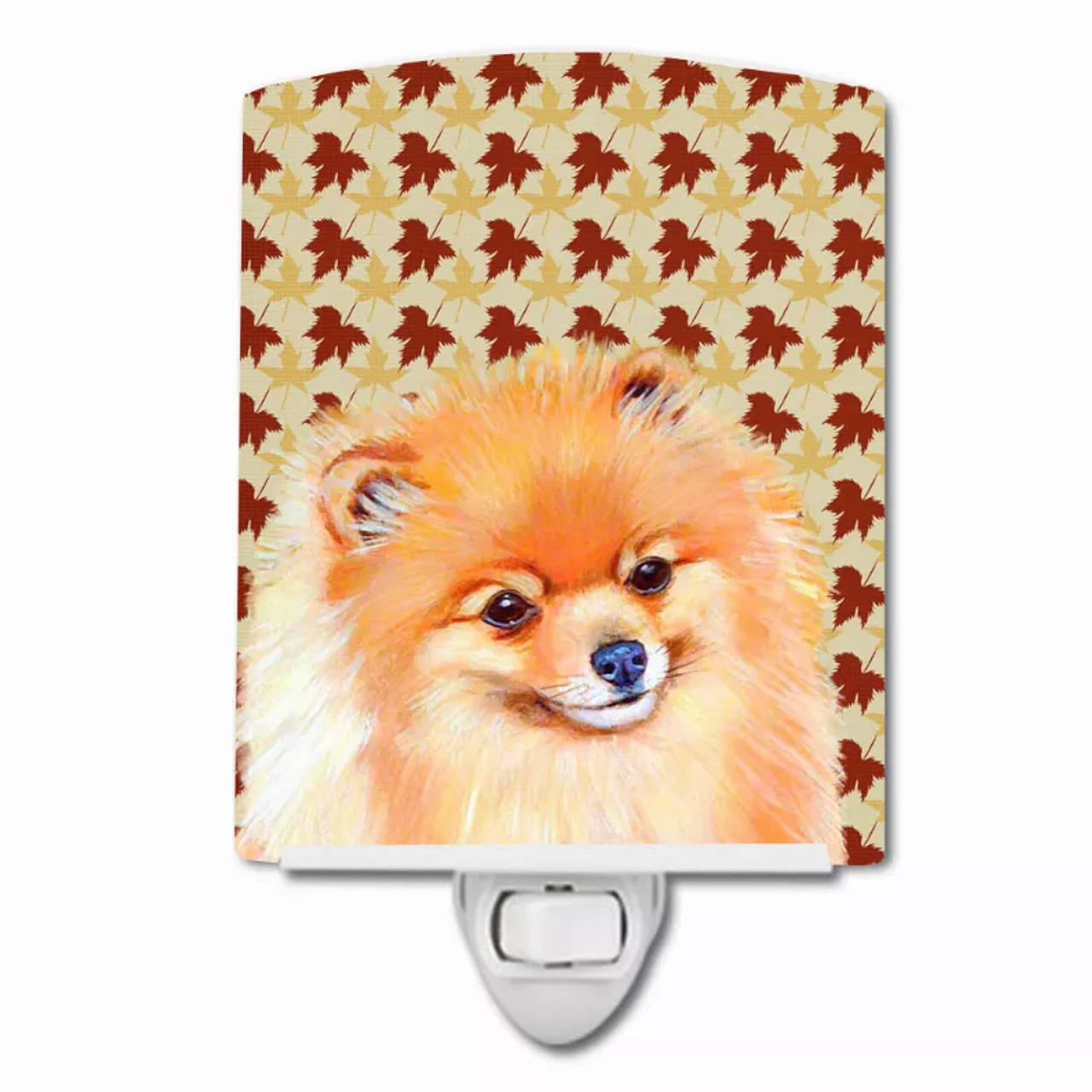 Fall Leaves Dog Art Portrait Ceramic Night Light - S000213B001695P102609V000