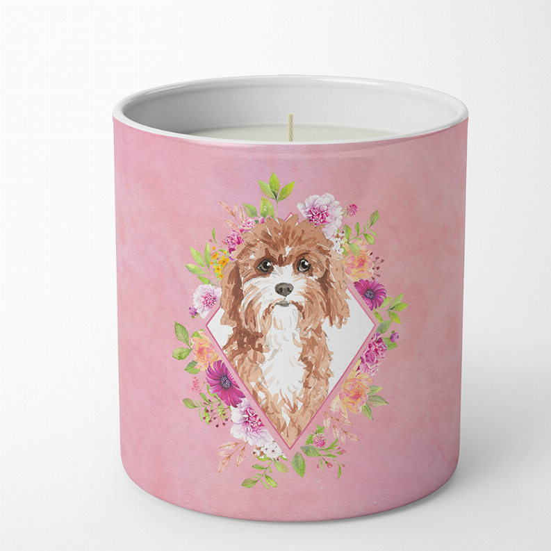 Dog 10 oz Flowers Decorative Soy Candle - CK4247CDL