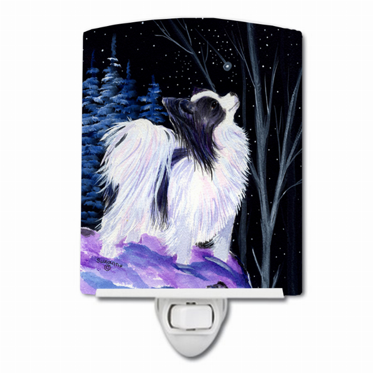 Starry Night Dog Art Ceramic Night Light - S000213B001695P103744V000