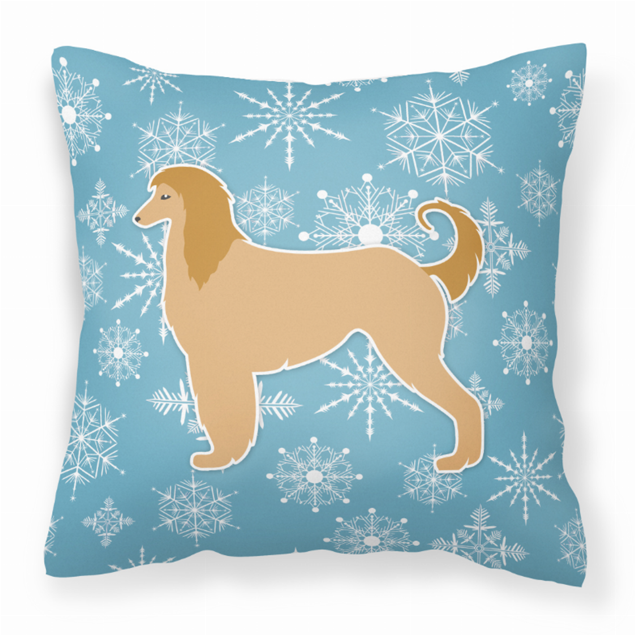 Winter Snowflake Dog Profile Art Fabric Decorative Pillow - S000213B001695P073332V000