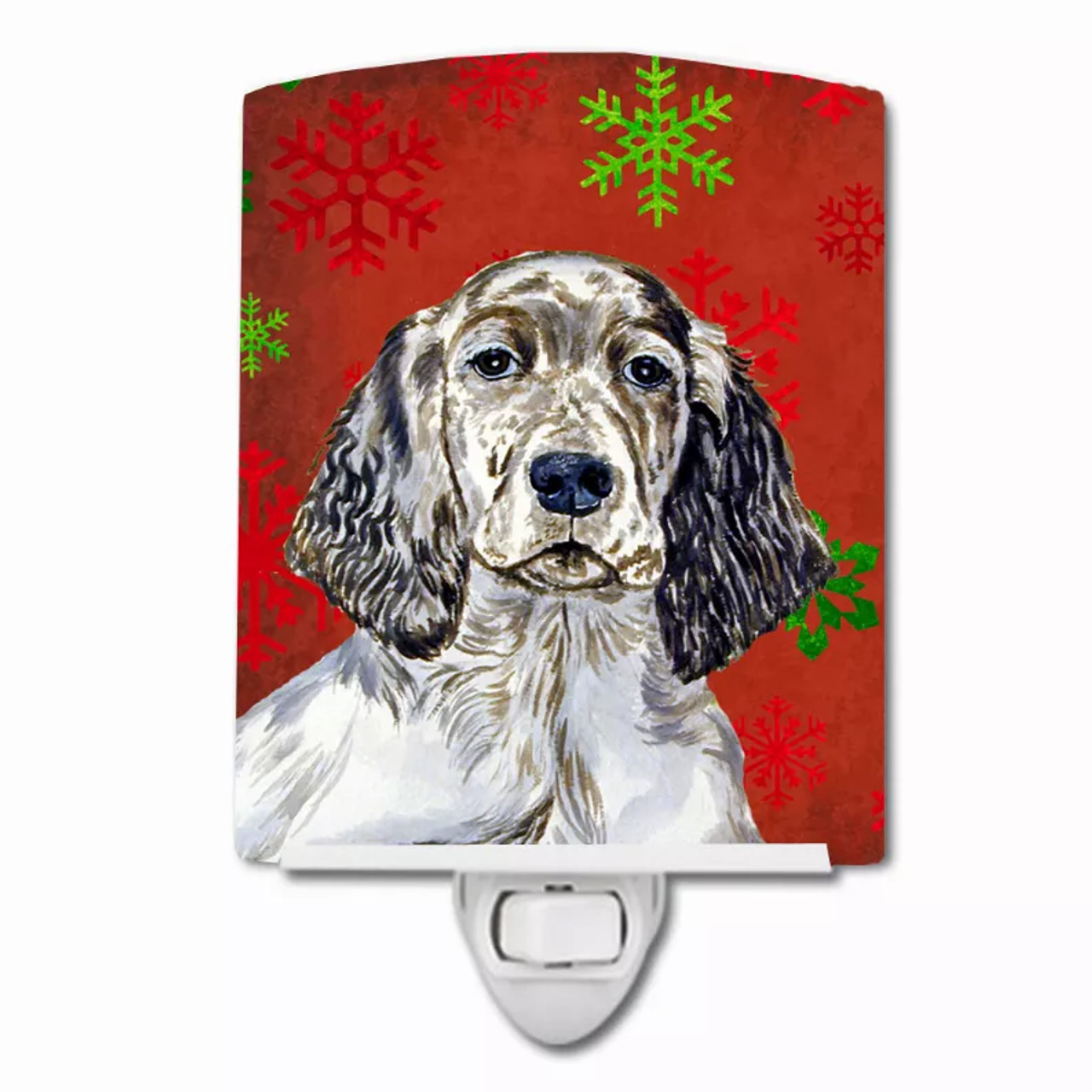 Snowflakes Holiday Dog Art Ceramic Night Light - S000213B001695P102876V000