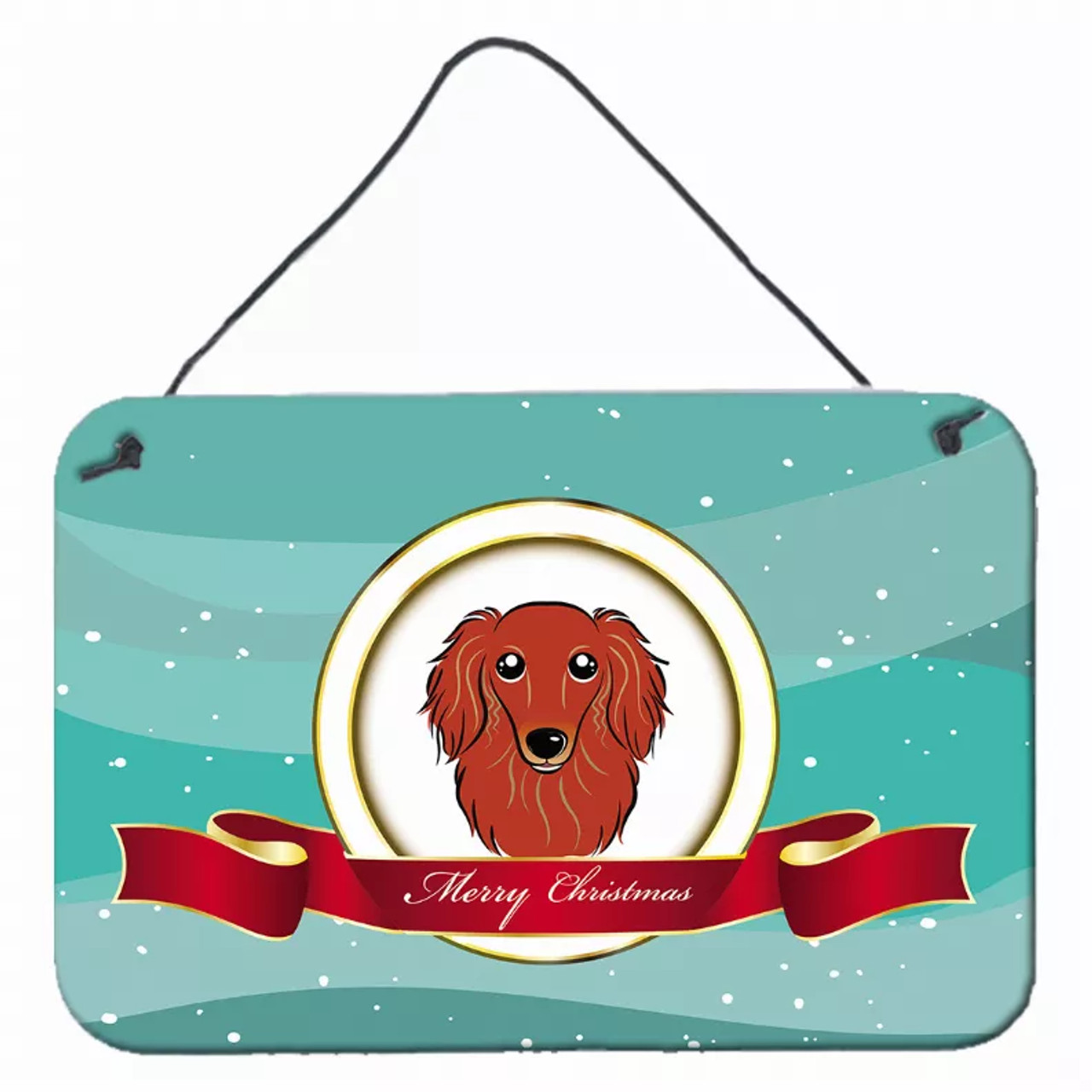 Merry Christmas Design with Dog Art Wall or Door Hanging Prints - S000213B001695P055756V000