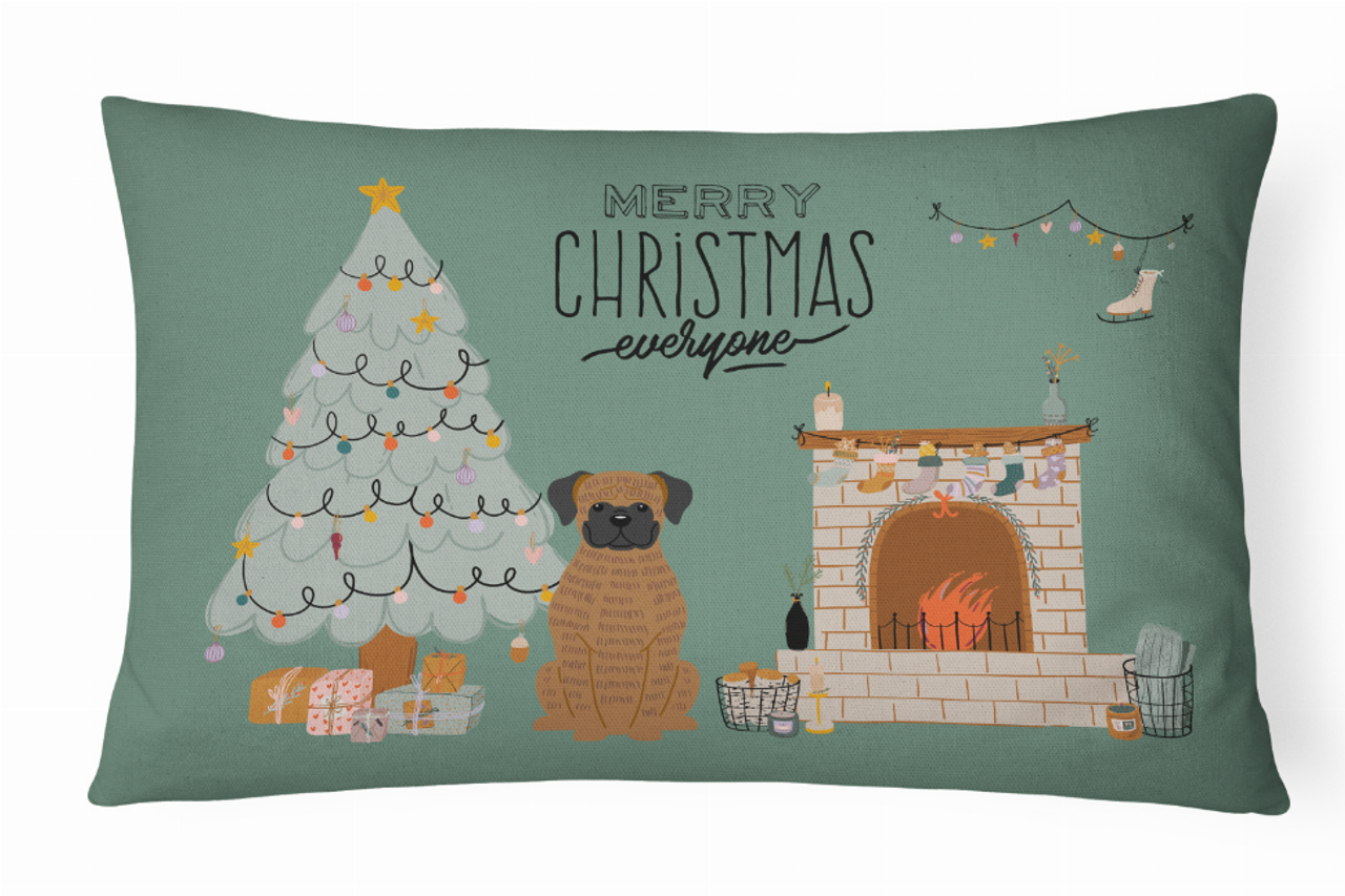 Christmas Dog Art Fabric Decorative Pillow - CK7680PW1216