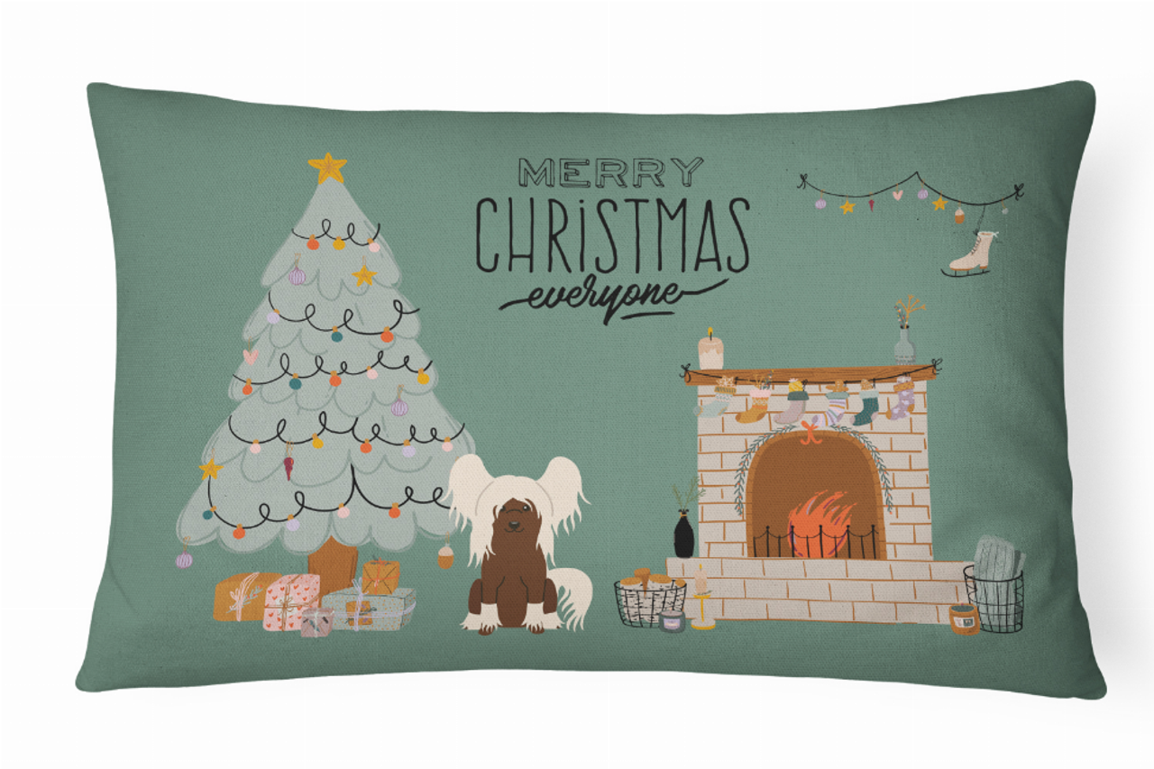 Christmas Dog Art Fabric Decorative Pillow - CK7676PW1216