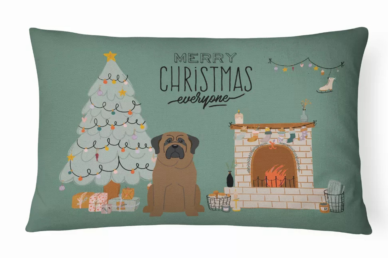 Christmas Everyone Dog Art Canvas Fabric Decorative Pillow - S000213B001695P020350V018