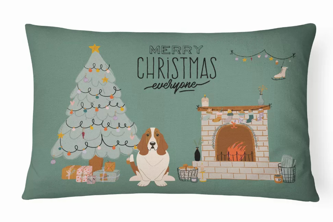 Christmas Dog Art Fabric Decorative Pillow - CK7584PW1216