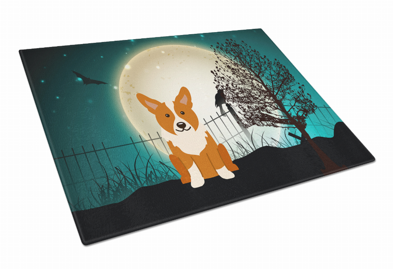 Scary Halloween Dog Print Glass Cutting Board Large - BB2290LCB