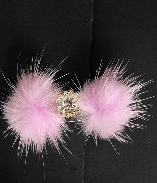 Snowflake Pom Pom Hair Barrettes - S002142B002493P000701V007