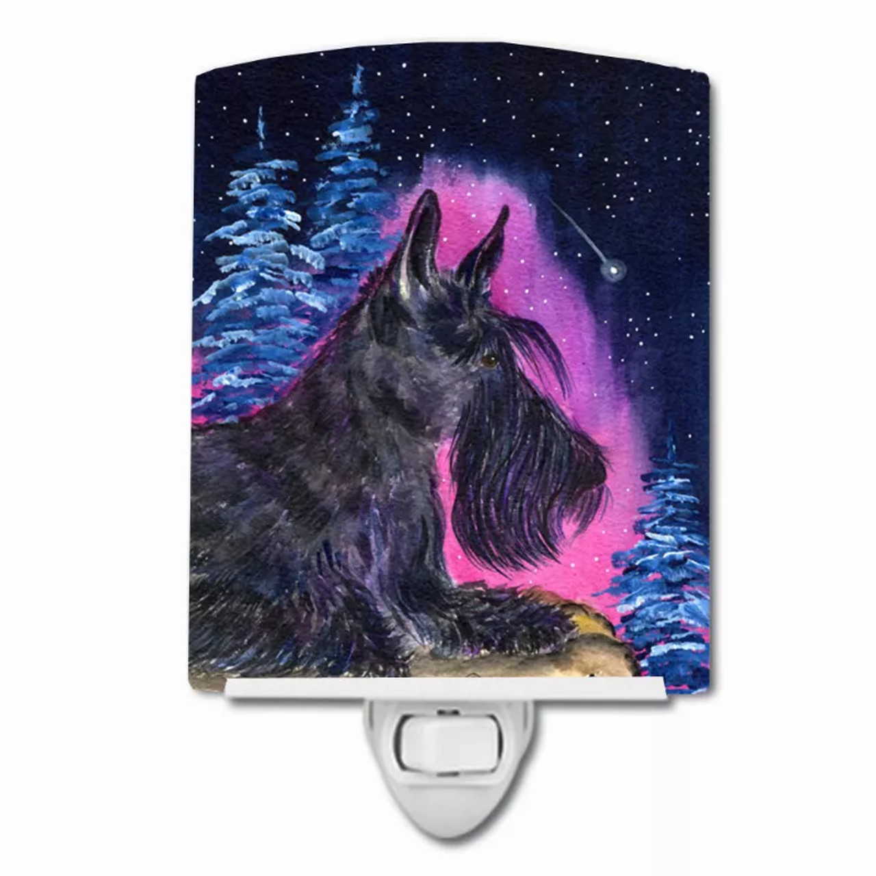 Starry Night Dog Art Ceramic Night Light - S000213B001695P103788V000