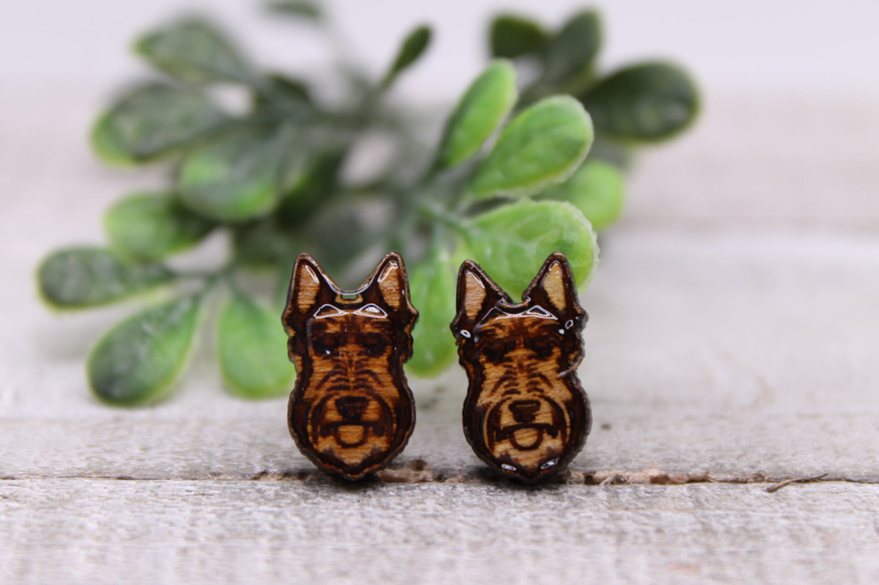Scottish Terrier Dog Breed || 12mm Glass Stud Earrings