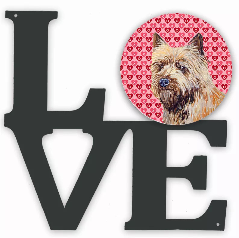 Dog Hearts Love and Valentine's Day Portrait Metal Wall Artwork LOVE - S000213B001695P012574V000