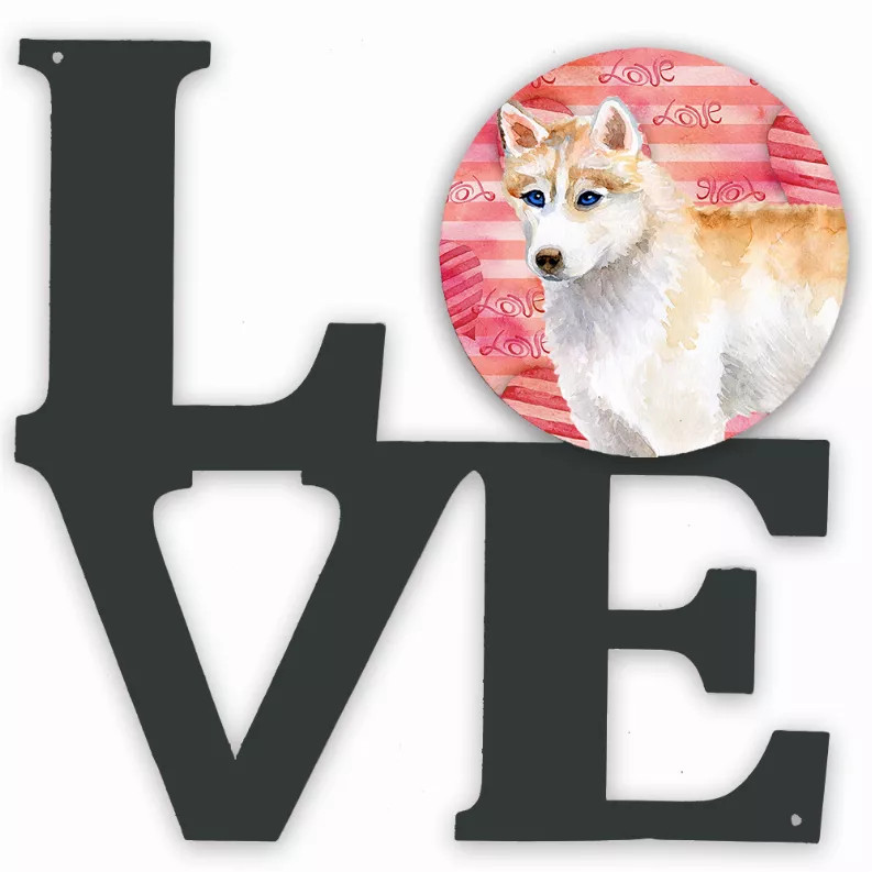 Dog Love & Hearts Metal Wall Artwork - S000213B001695P012479V000