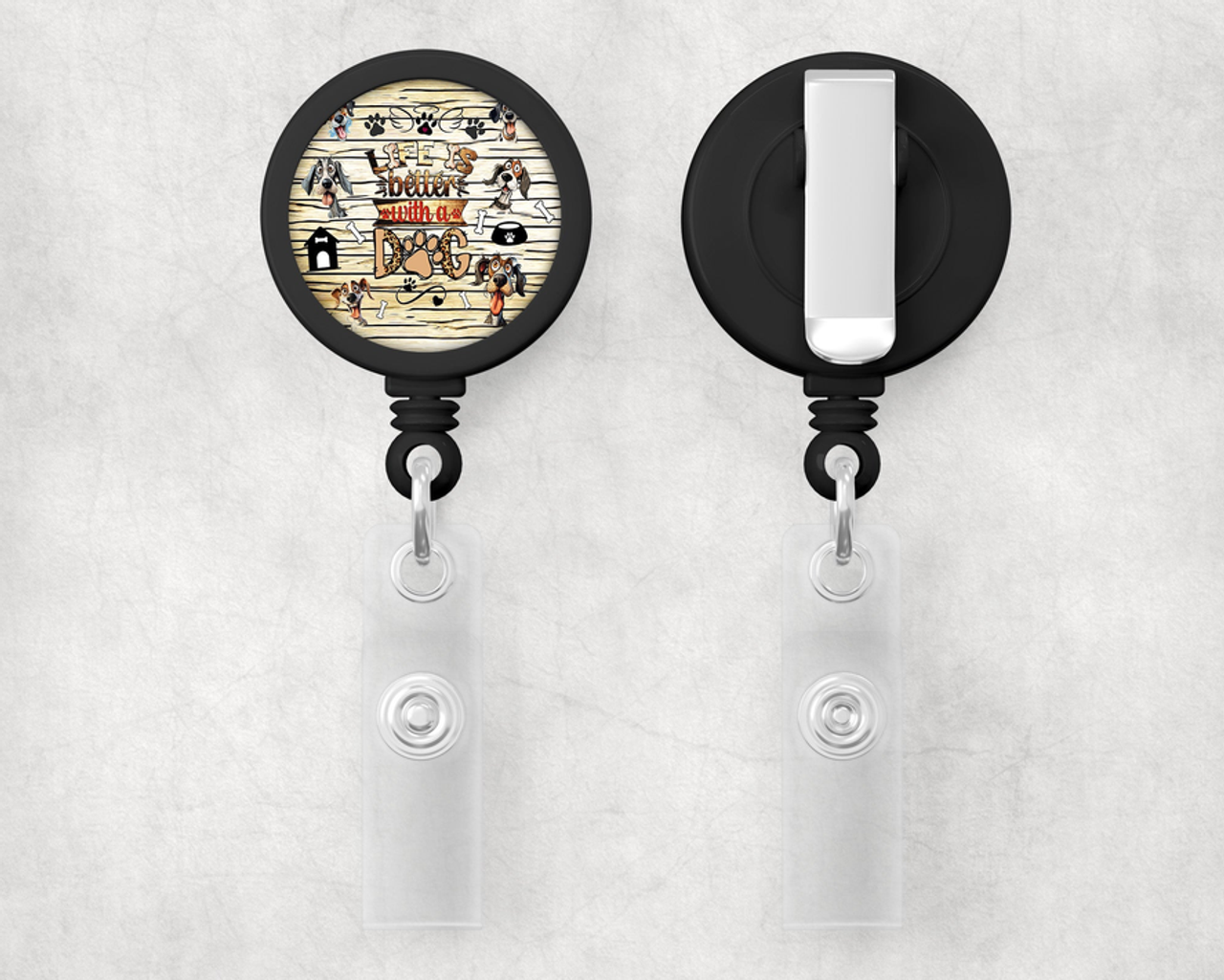 Better With A Dog 1 Inch Retractable Badge Reel