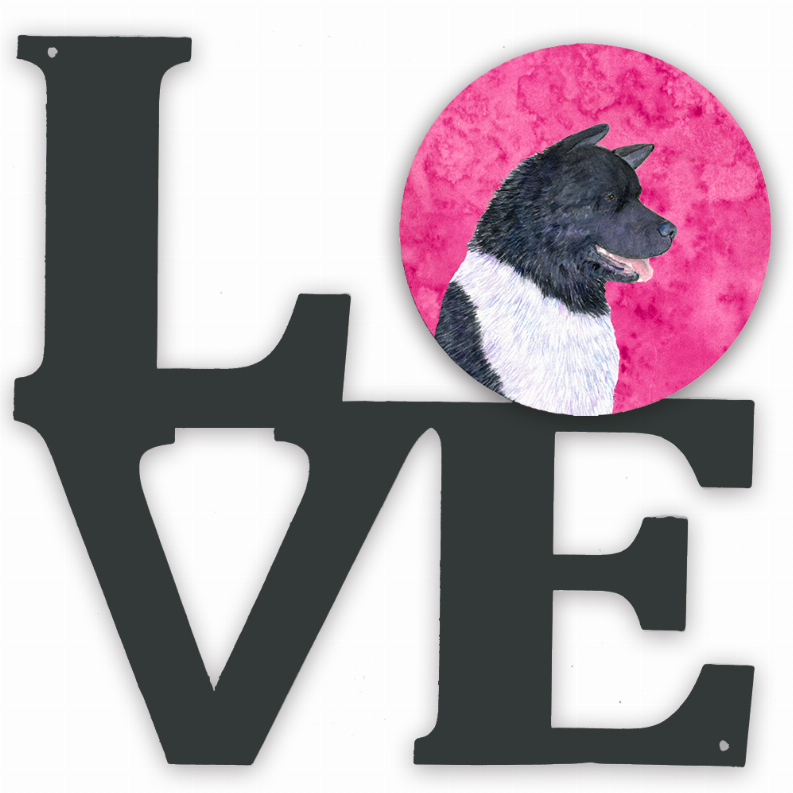 Blue/Pink Dog Metal Wall Artwork LOVE - SS4797-PKWALV