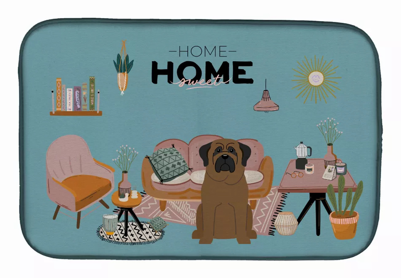 Dog in Sweet Home Dish Drying Mat - S000213B001695P020177V018