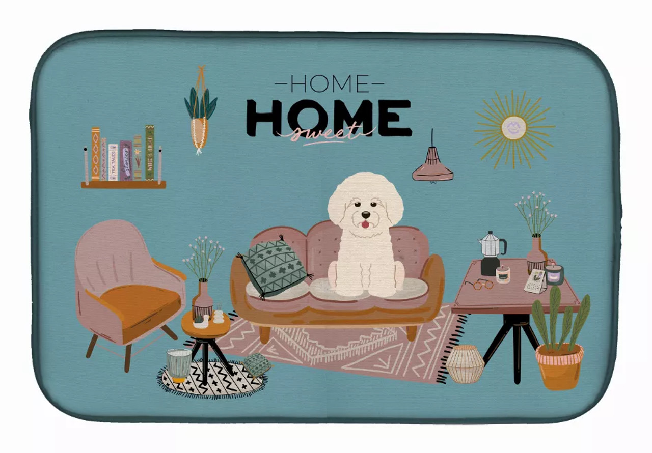 Dog in Sweet Home Dish Drying Mat - S000213B001695P020177V014