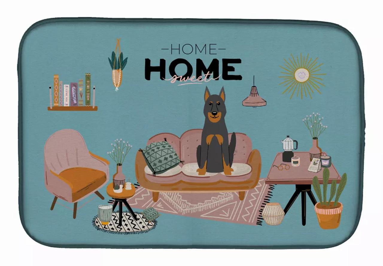 Dog in Sweet Home Dish Drying Mat - S000213B001695P020177V015