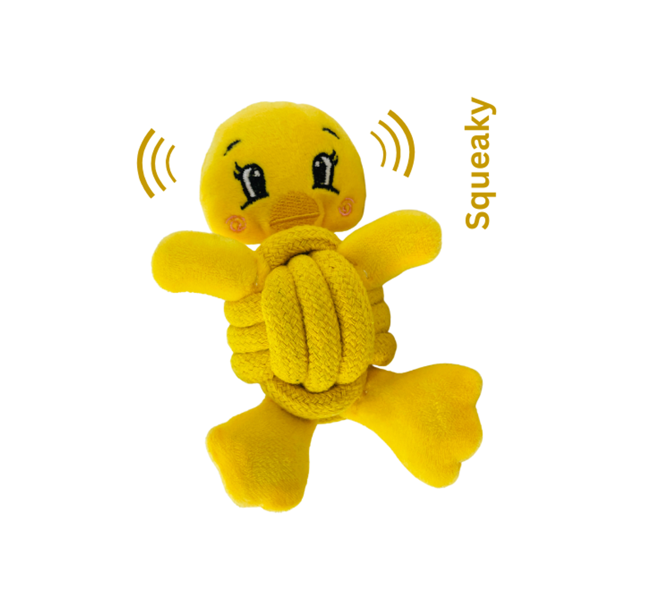 Eco-Yellow Duck Handmade Dog Toy | Dog Chew Toy |Sustainable - CSCORD122