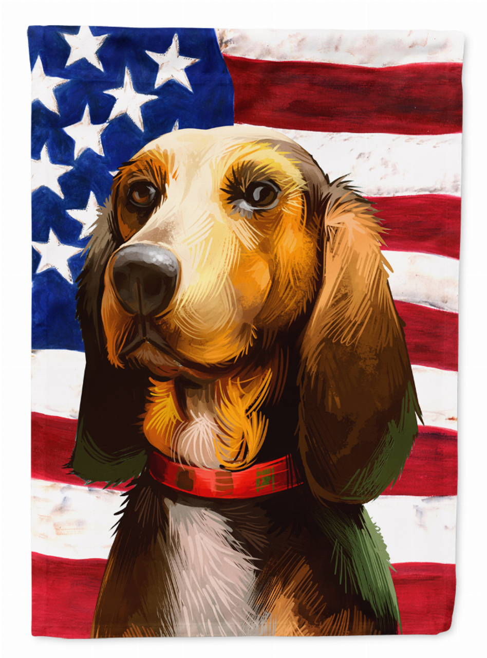 American Flag with Dog Artwork Flag Garden Size - S000213B001695P013773V014