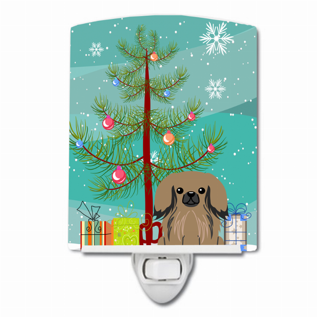 Christmas Tree and Dog Ceramic Night Light - S000213B001695P099764V000