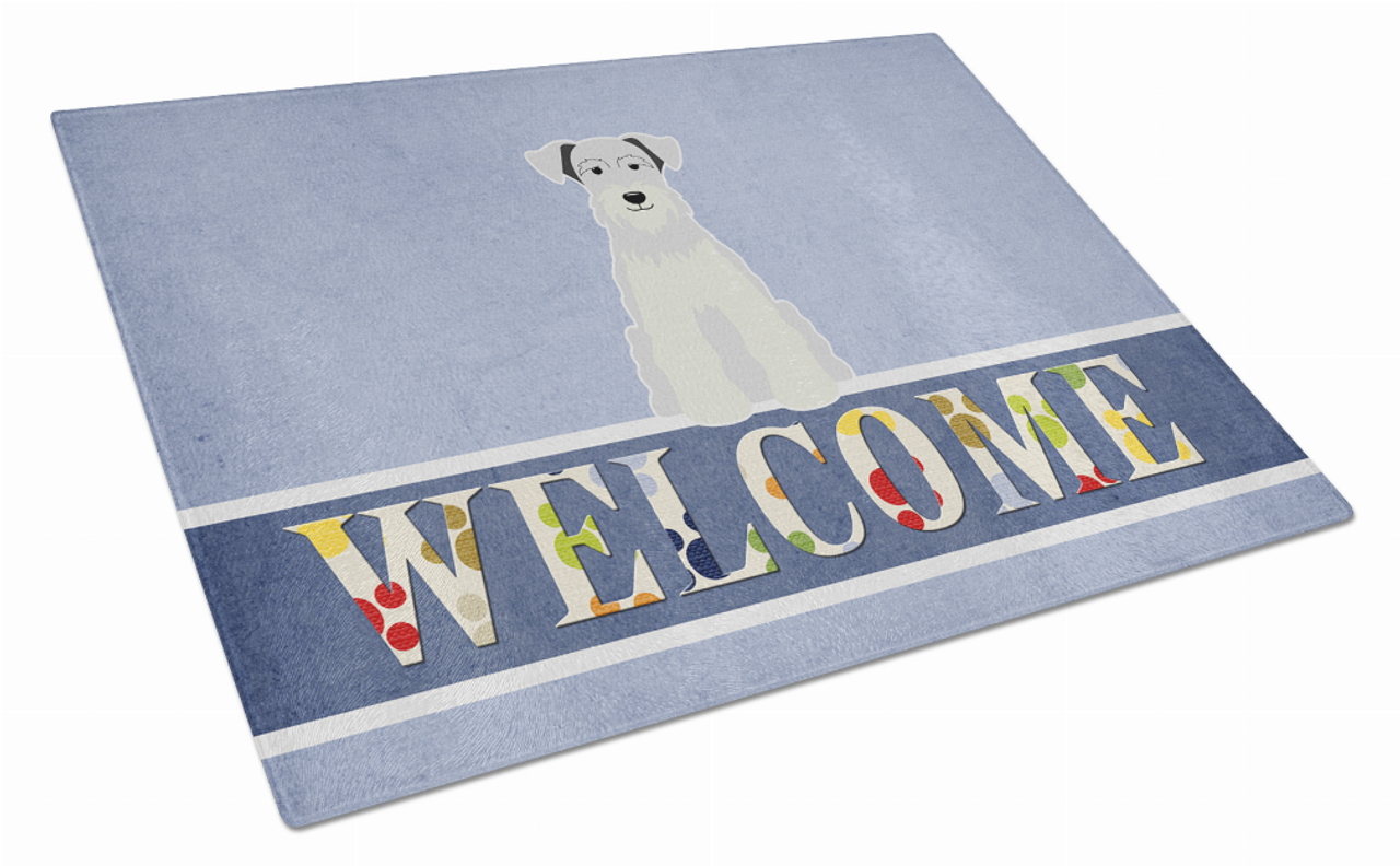 Welcome Dog Print Glass Cutting Board Large - BB5634LCB