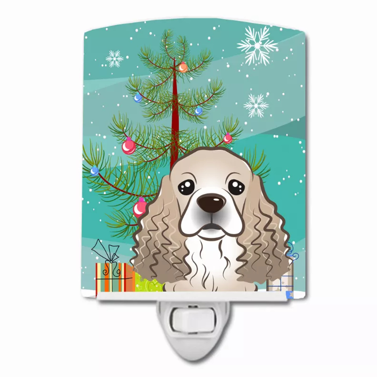 Christmas Tree and Dog Ceramic Night Light - S000213B001695P099043V000
