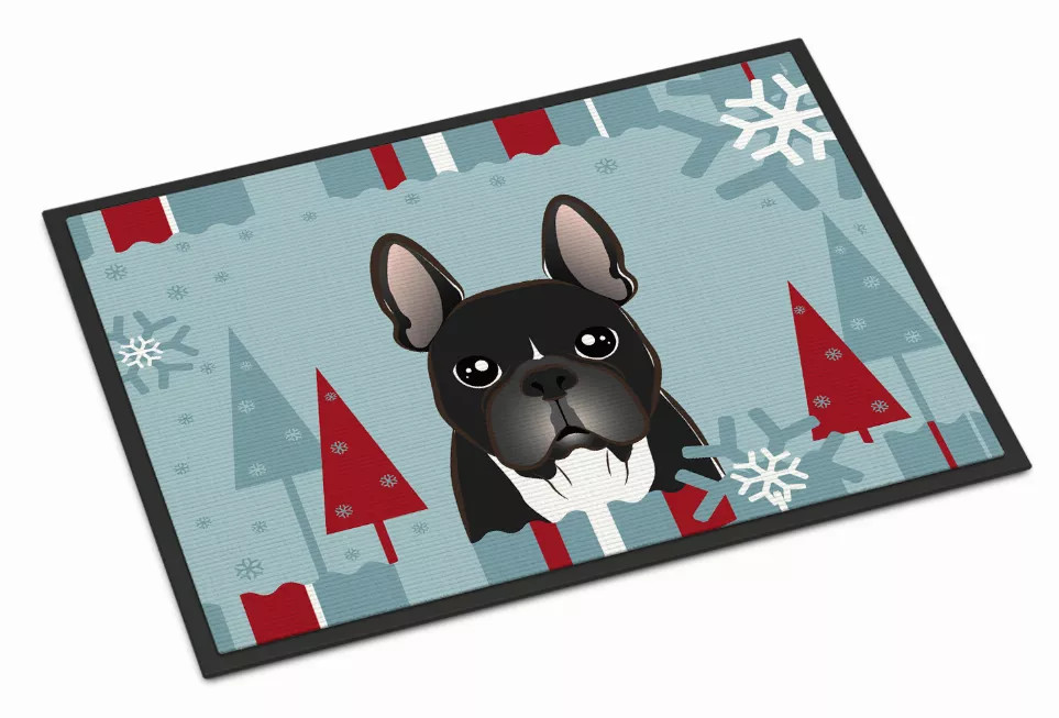 Winter Holiday Dog Art Indoor or Outdoor Mat - S000213B001695P056614V026