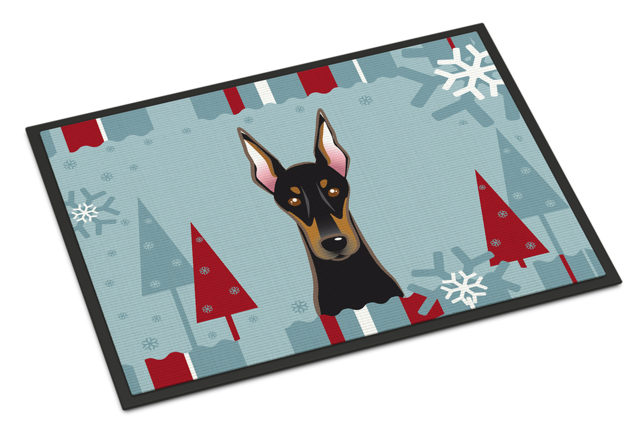 Winter Holiday Dog Art Indoor or Outdoor Mat - S000213B001695P056614V044