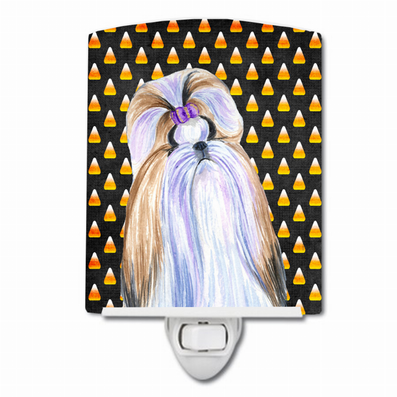 Candy Corn Halloween Dog Art Portrait Ceramic Night Light - SS4258CNL