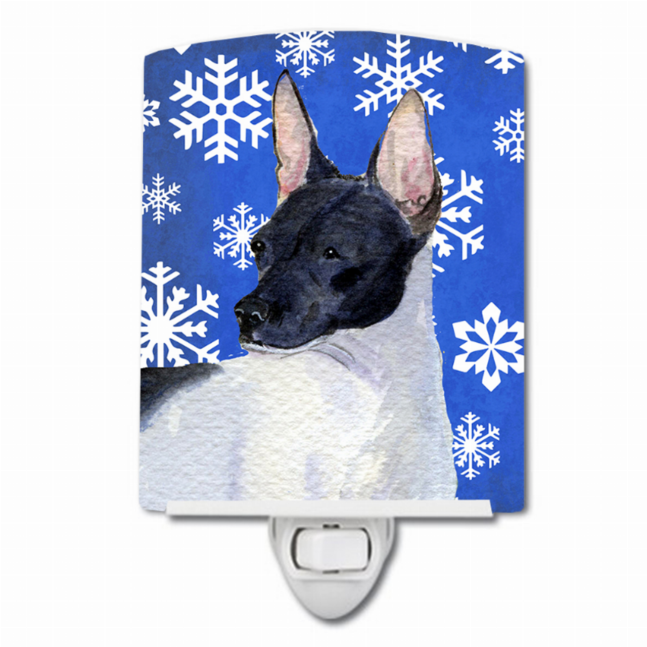 Snowflakes Holiday Dog Art Ceramic Night Light - SS4618CNL