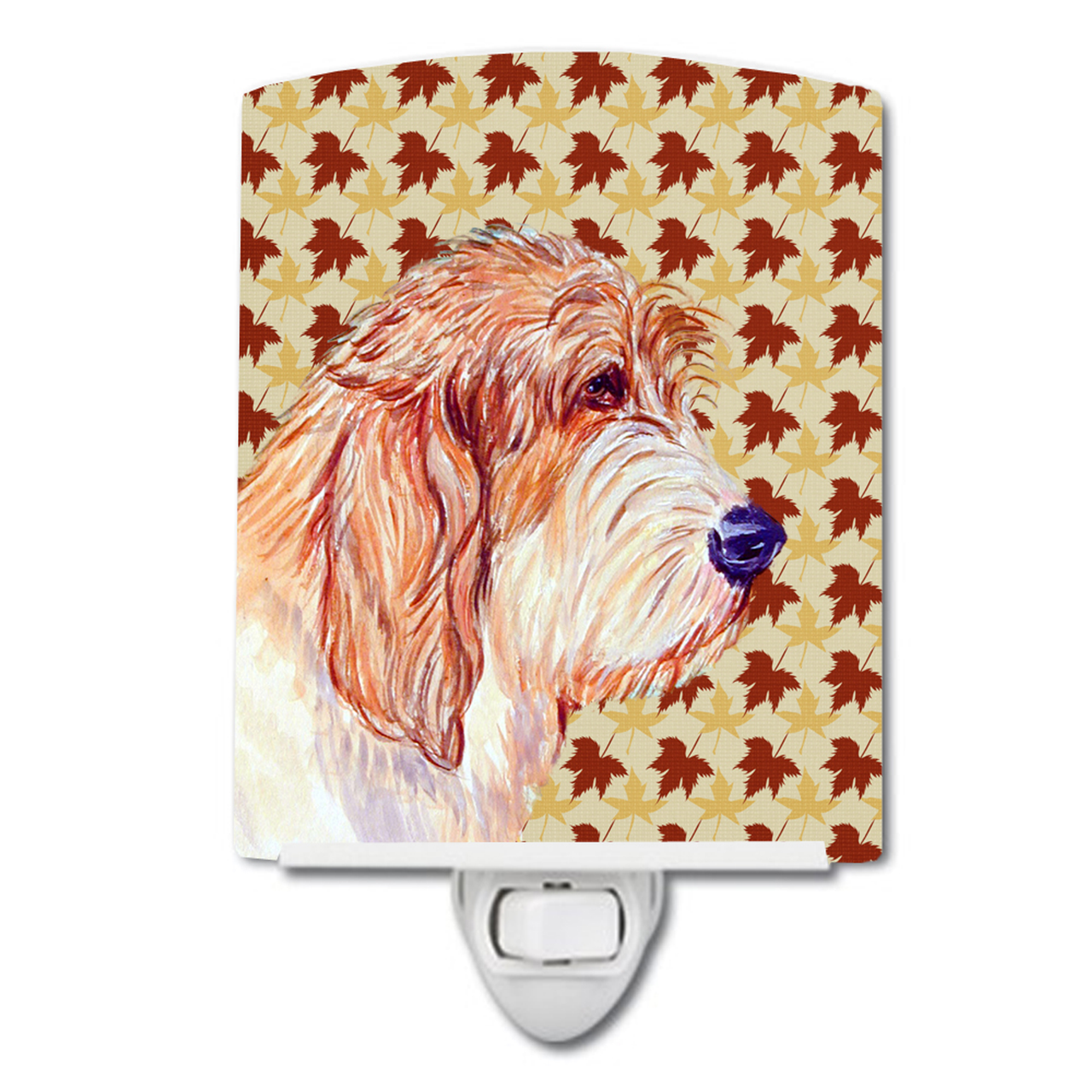 Fall Leaves Dog Art Portrait Ceramic Night Light - S000213B001695P102611V000