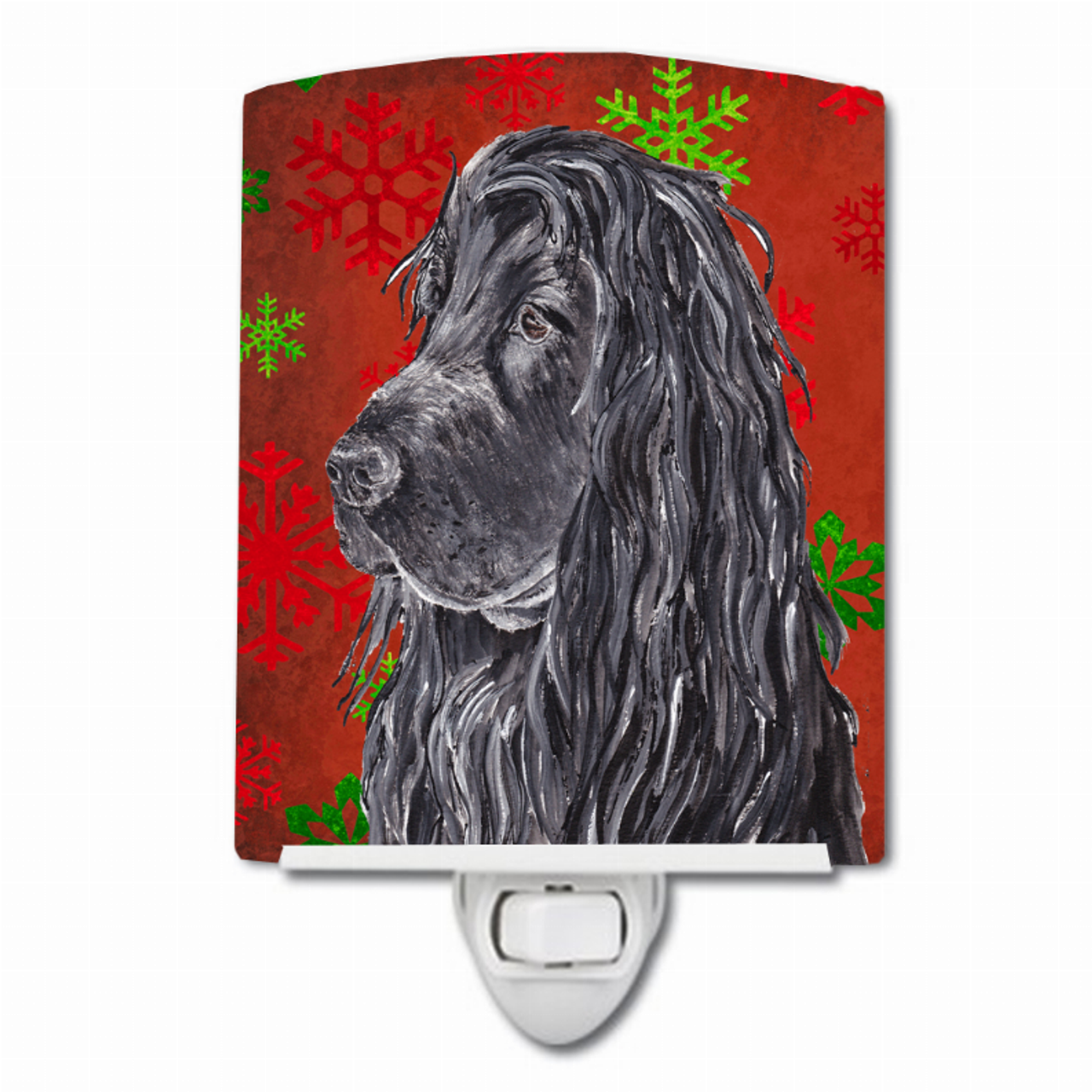 Snowflakes Holiday Dog Art Ceramic Night Light - SC9583CNL