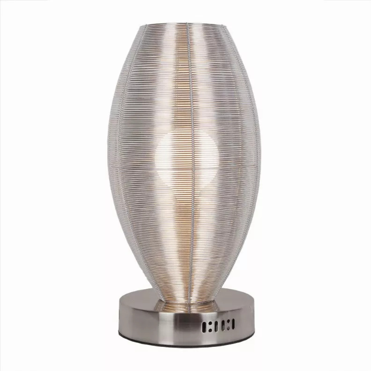 Lenox 1 Light Round Silver Table Lamp