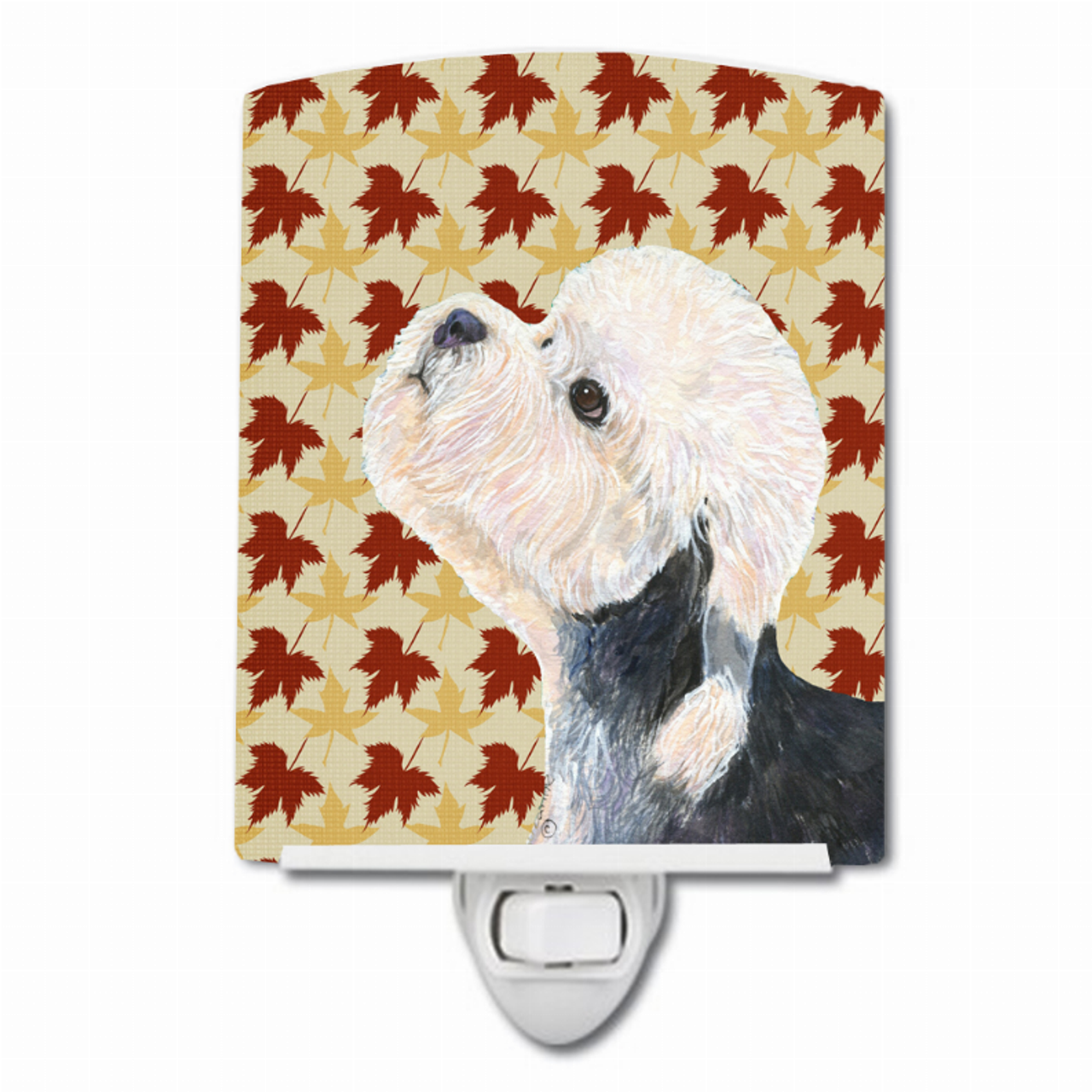 Fall Leaves Dog Art Portrait Ceramic Night Light - SS4353CNL