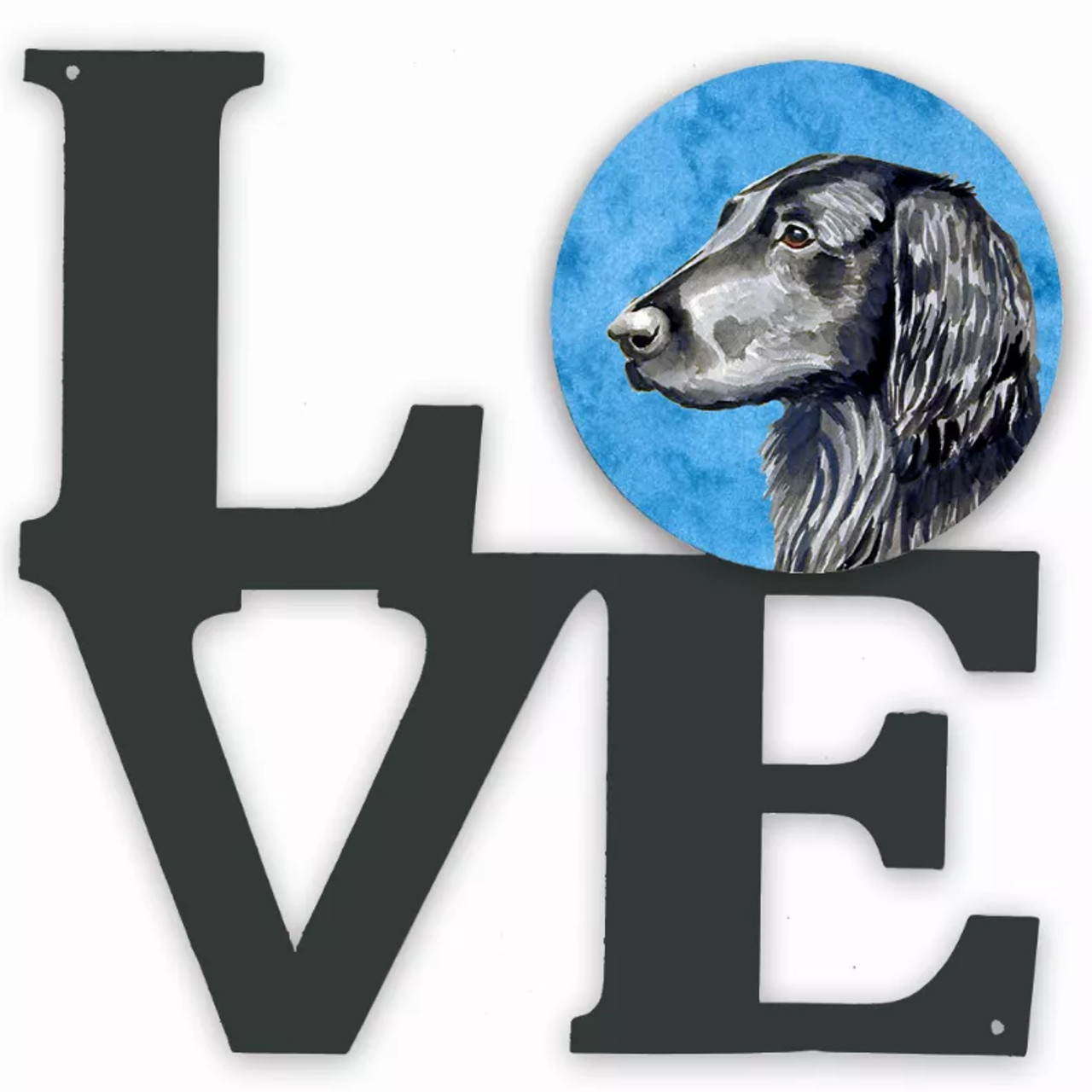 Blue/Pink Dog Metal Wall Artwork LOVE - S000213B001695P012665V000