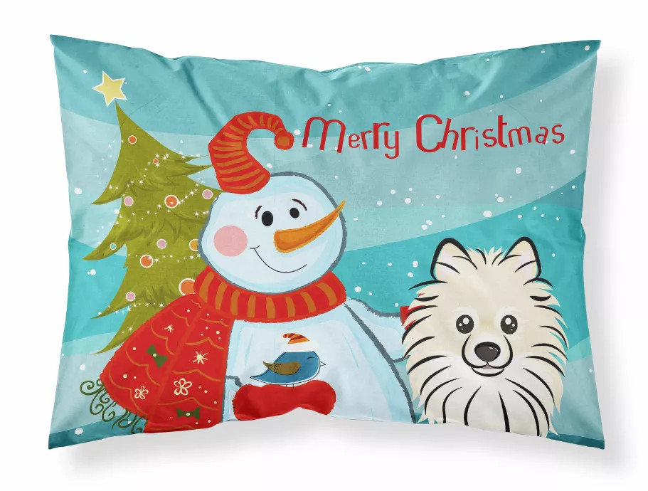 Snowman with Dog Fabric Standard Pillowcase - S000213B001695P057745V000
