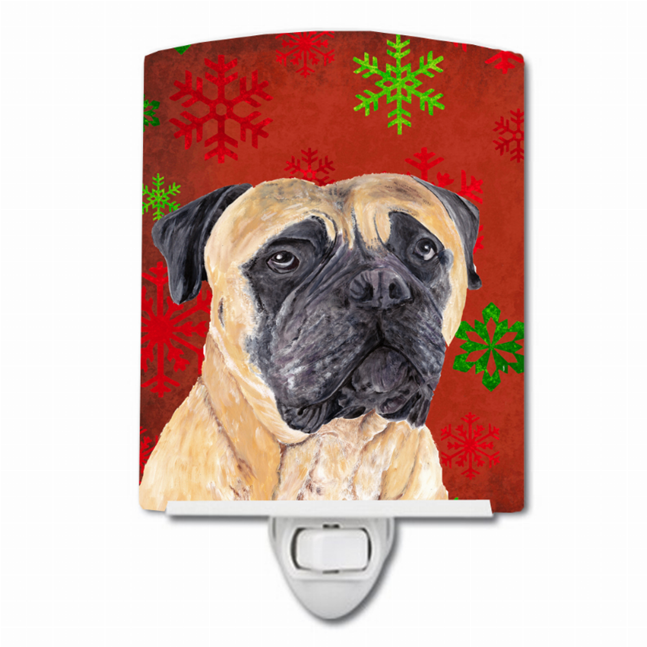 Snowflakes Holiday Dog Art Ceramic Night Light - SC9425CNL