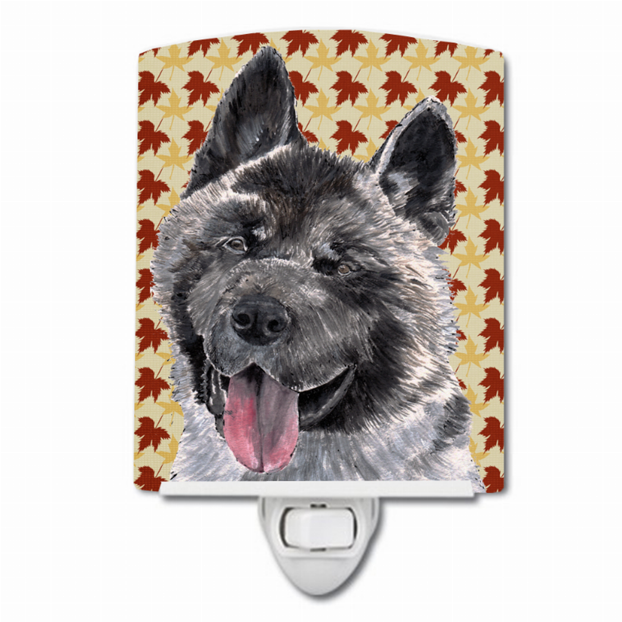 Fall Leaves Dog Art Portrait Ceramic Night Light - SC9485CNL