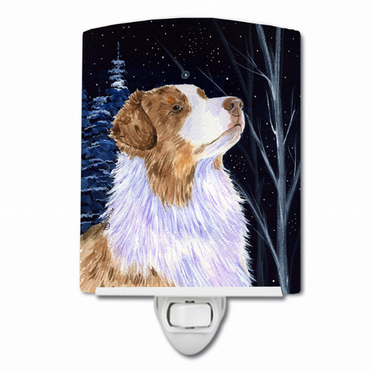 Starry Night Dog Art Ceramic Night Light - S000213B001695P103736V000