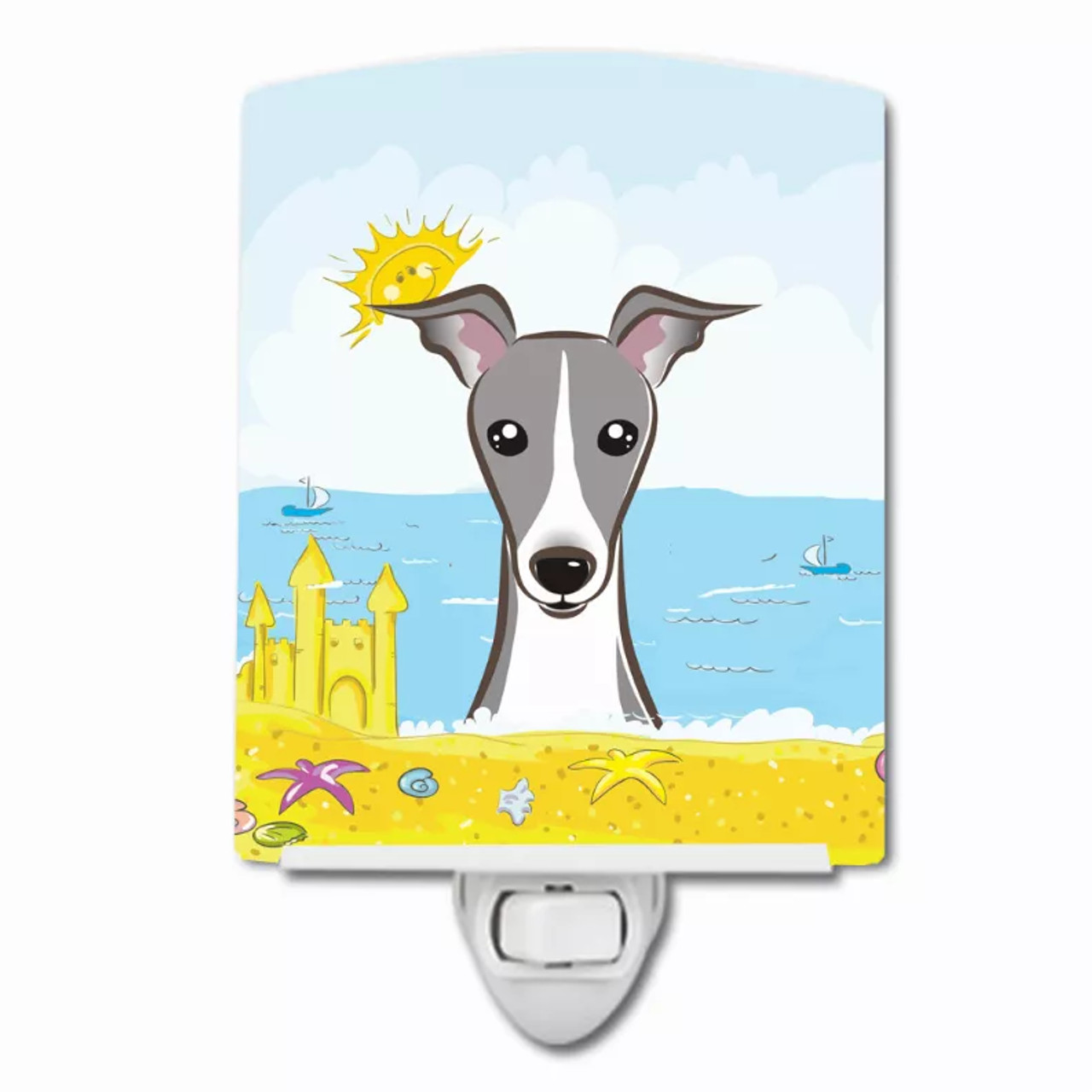 Summer Beach Design with Dog Ceramic Night Light - S000213B001695P099435V000