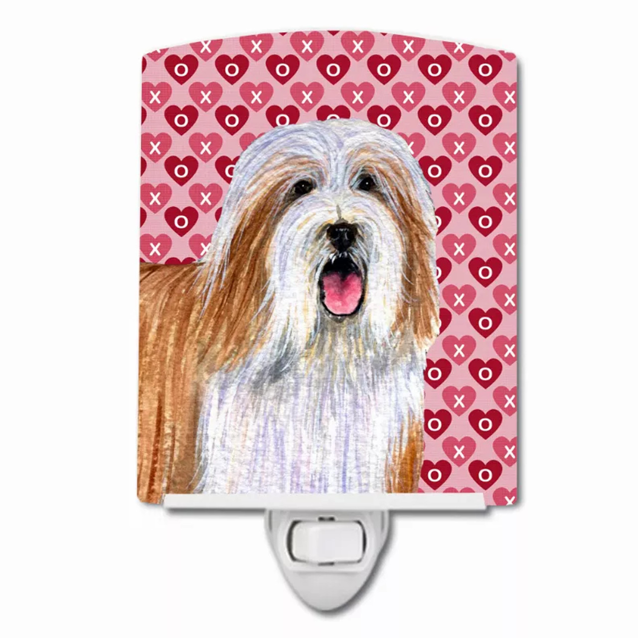 Hearts Love and Valentine's Day Dog Art Ceramic Night Light - S000213B001695P102634V000