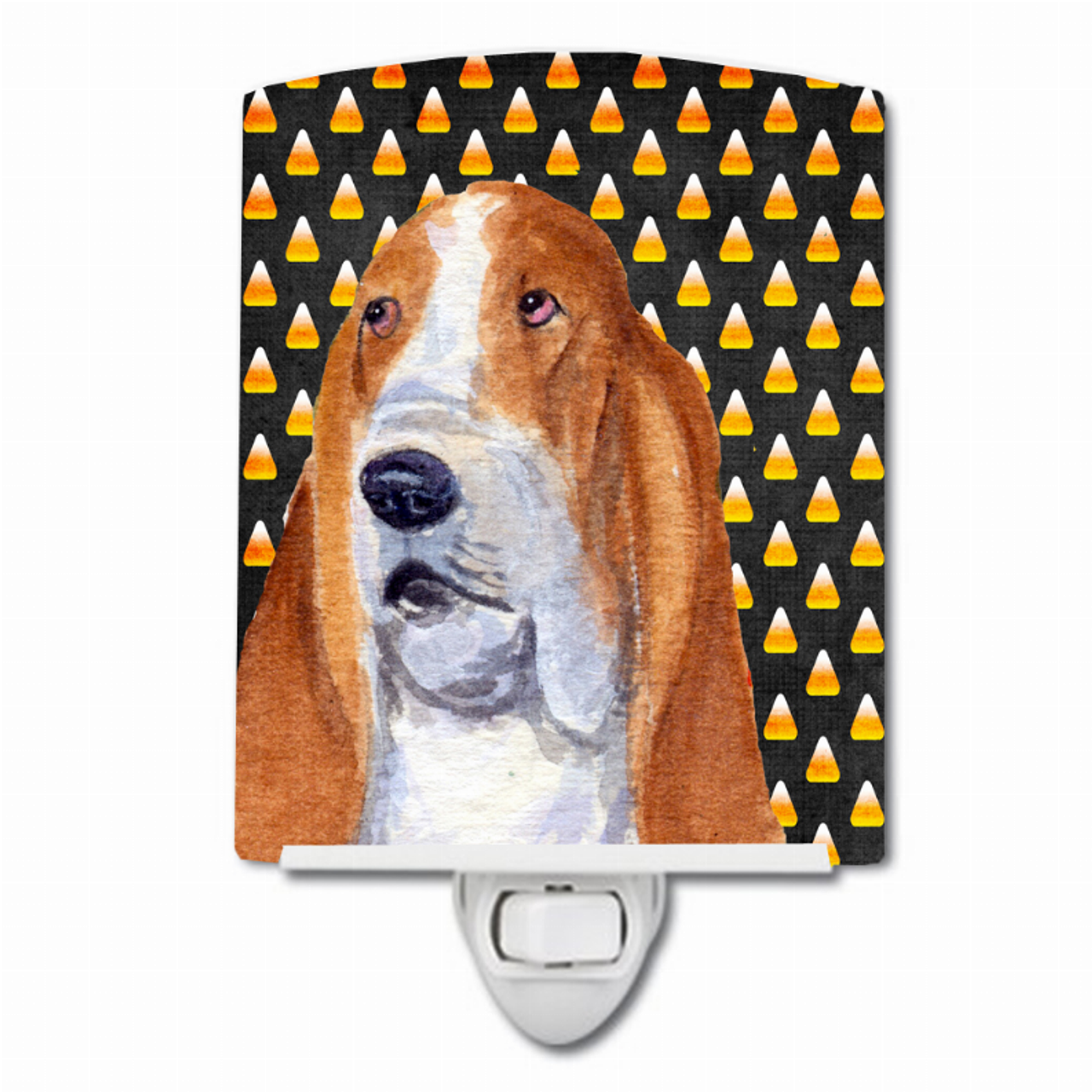 Candy Corn Halloween Dog Art Portrait Ceramic Night Light - SS4321CNL
