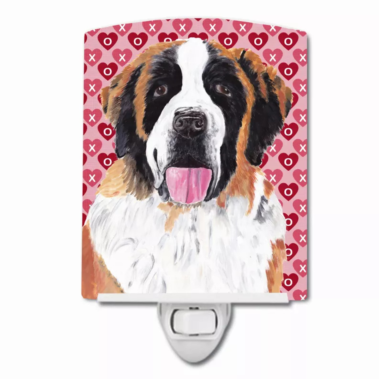 Hearts Love and Valentine's Day Dog Art Ceramic Night Light - S000213B001695P103331V000