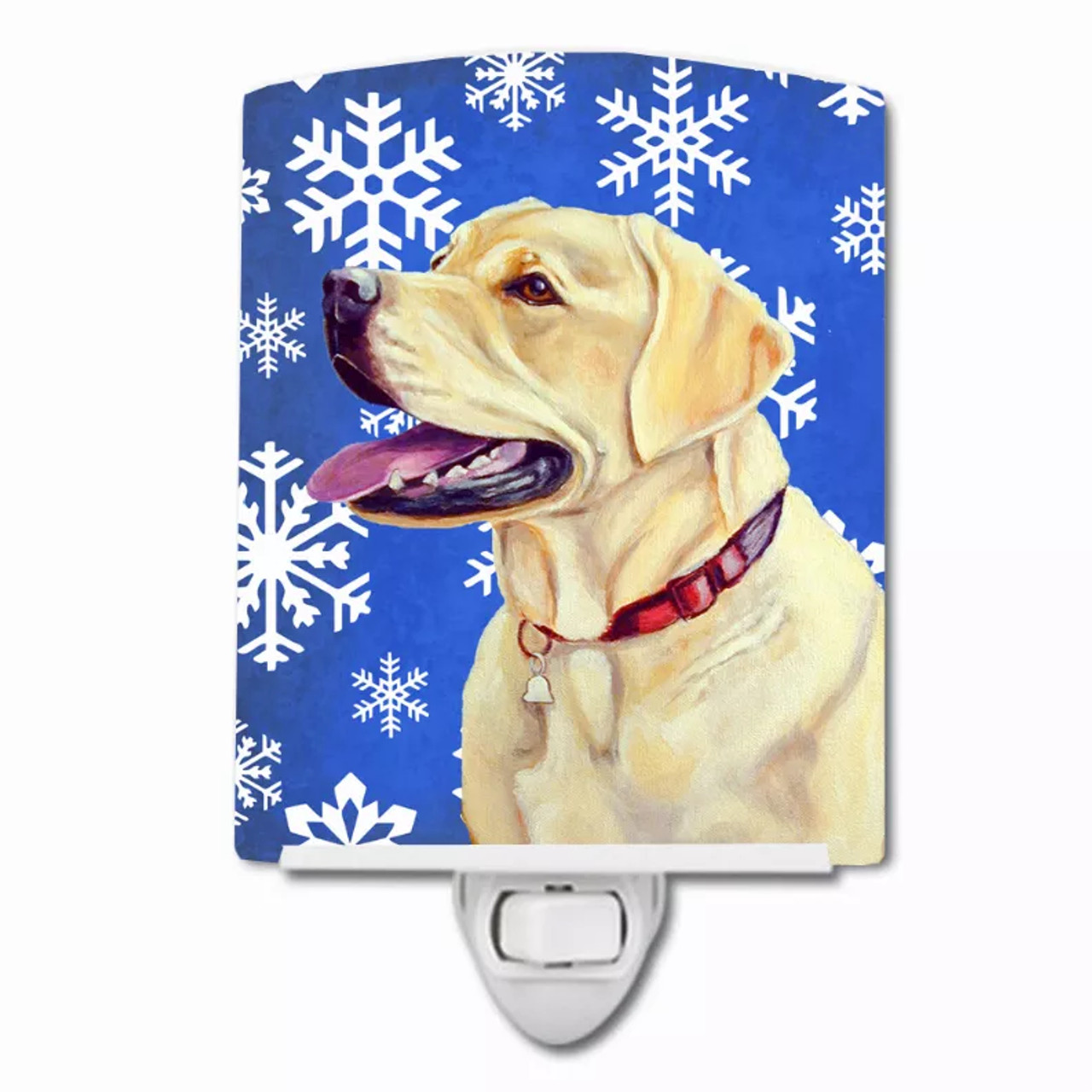 Snowflakes Holiday Dog Art Ceramic Night Light - S000213B001695P102847V000