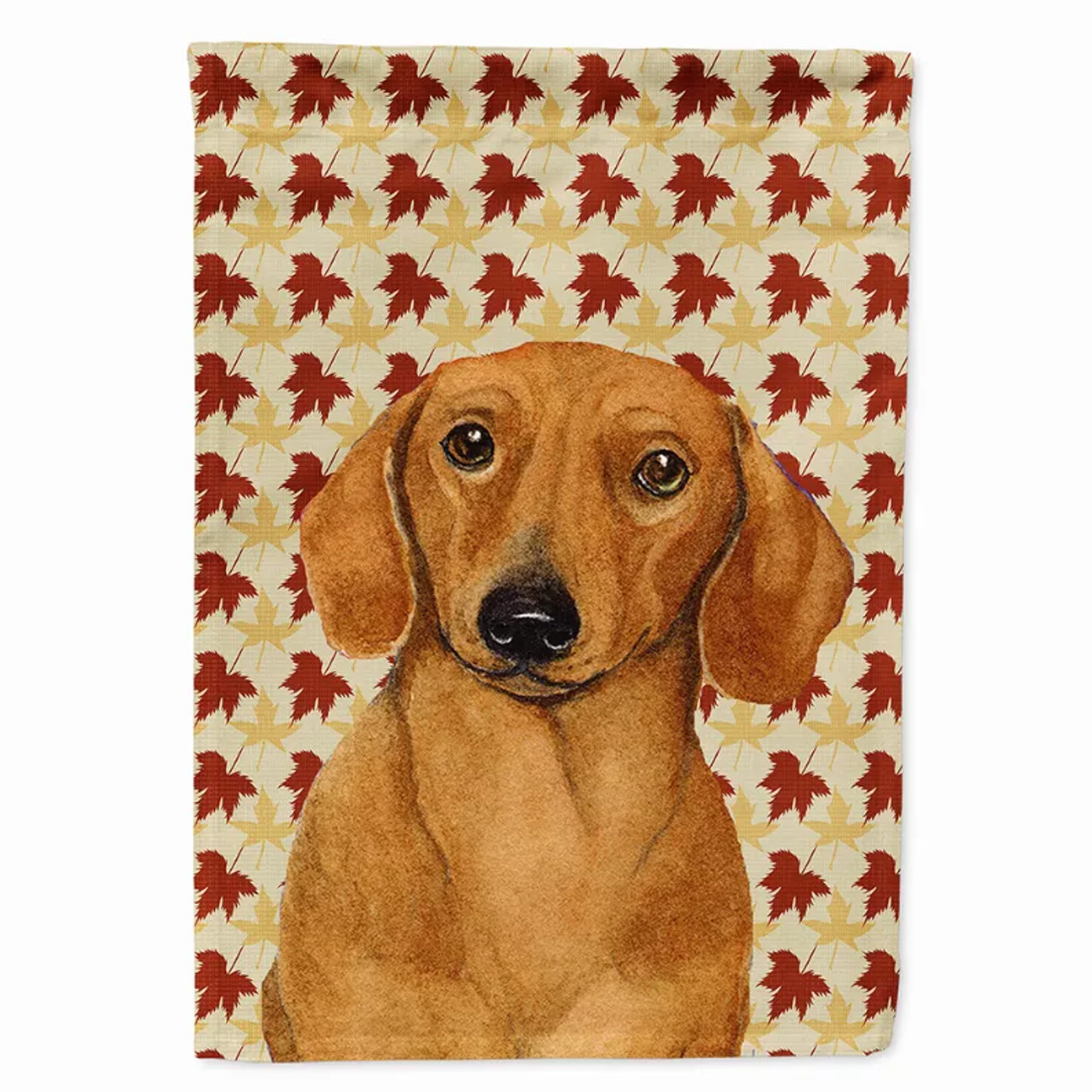 Dog Fall Leaves Portrait Flag Garden Size - LH9087GF