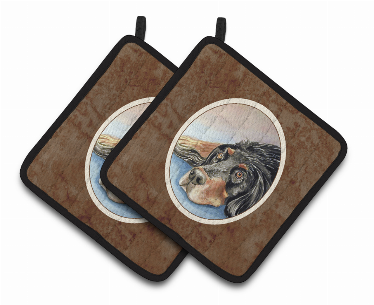 Dog Artwork Pair of Pot Holders - 7062PTHD