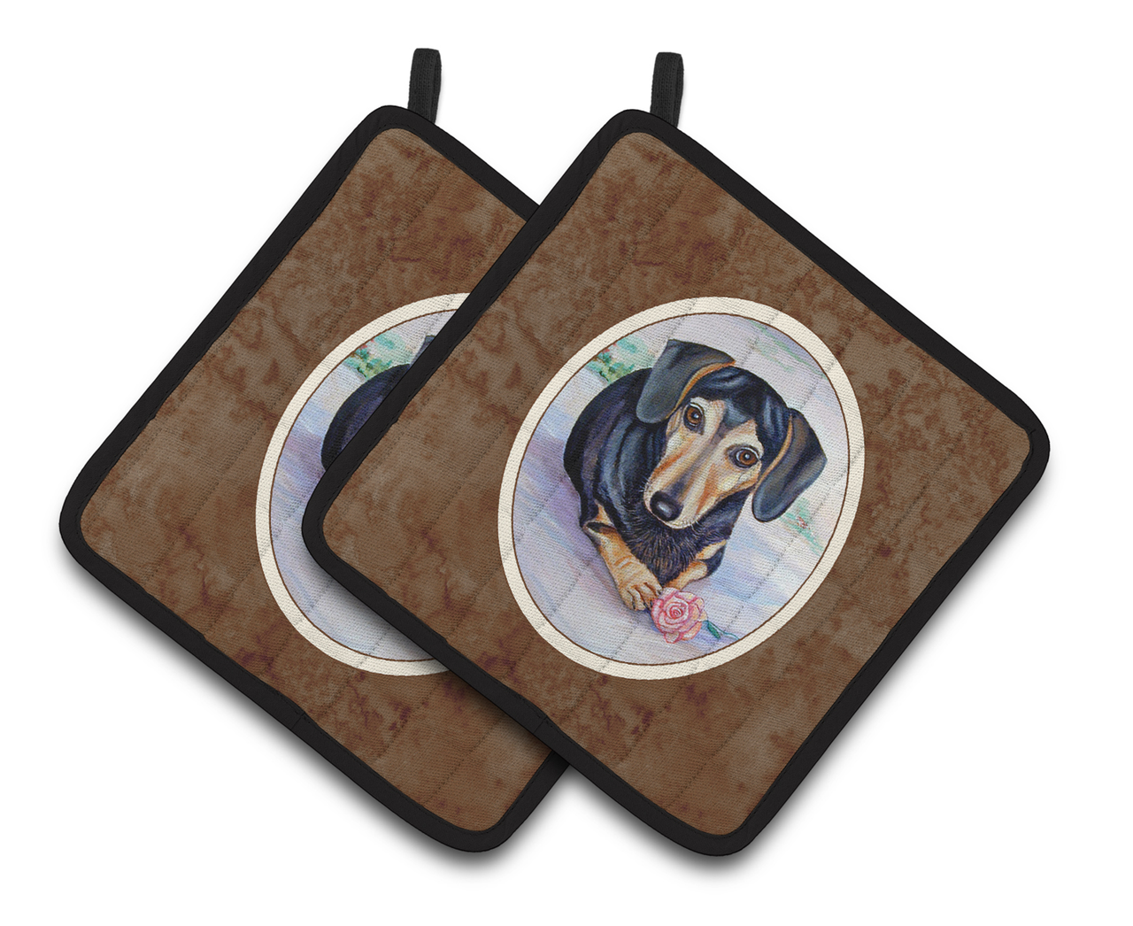 Dog Artwork Pair of Pot Holders - 7076PTHD