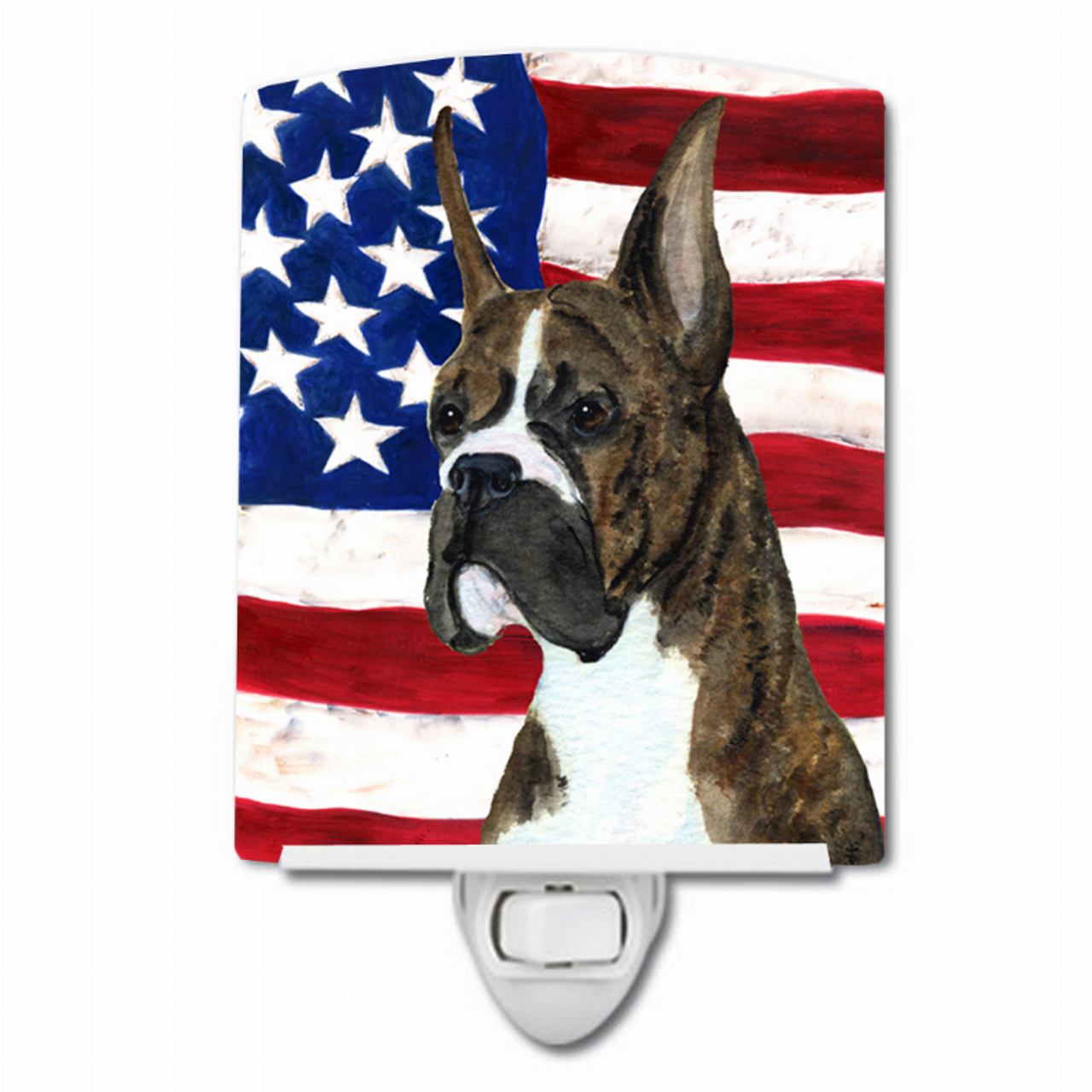 USA American Flag with Dog Ceramic Night Light - SS4035CNL