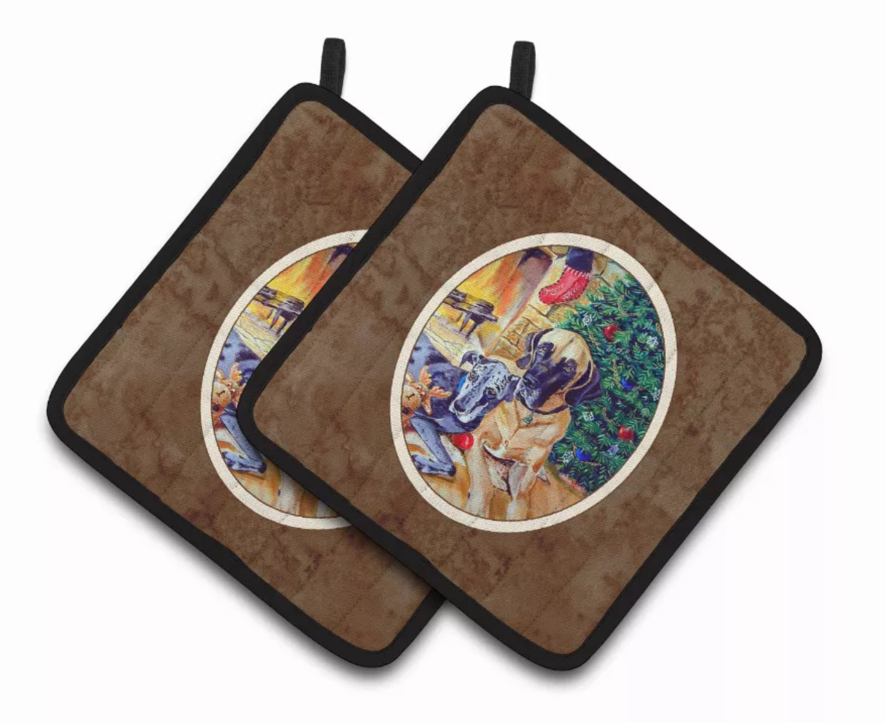 Dog Artwork Pair of Pot Holders - S000213B001695P069331V013