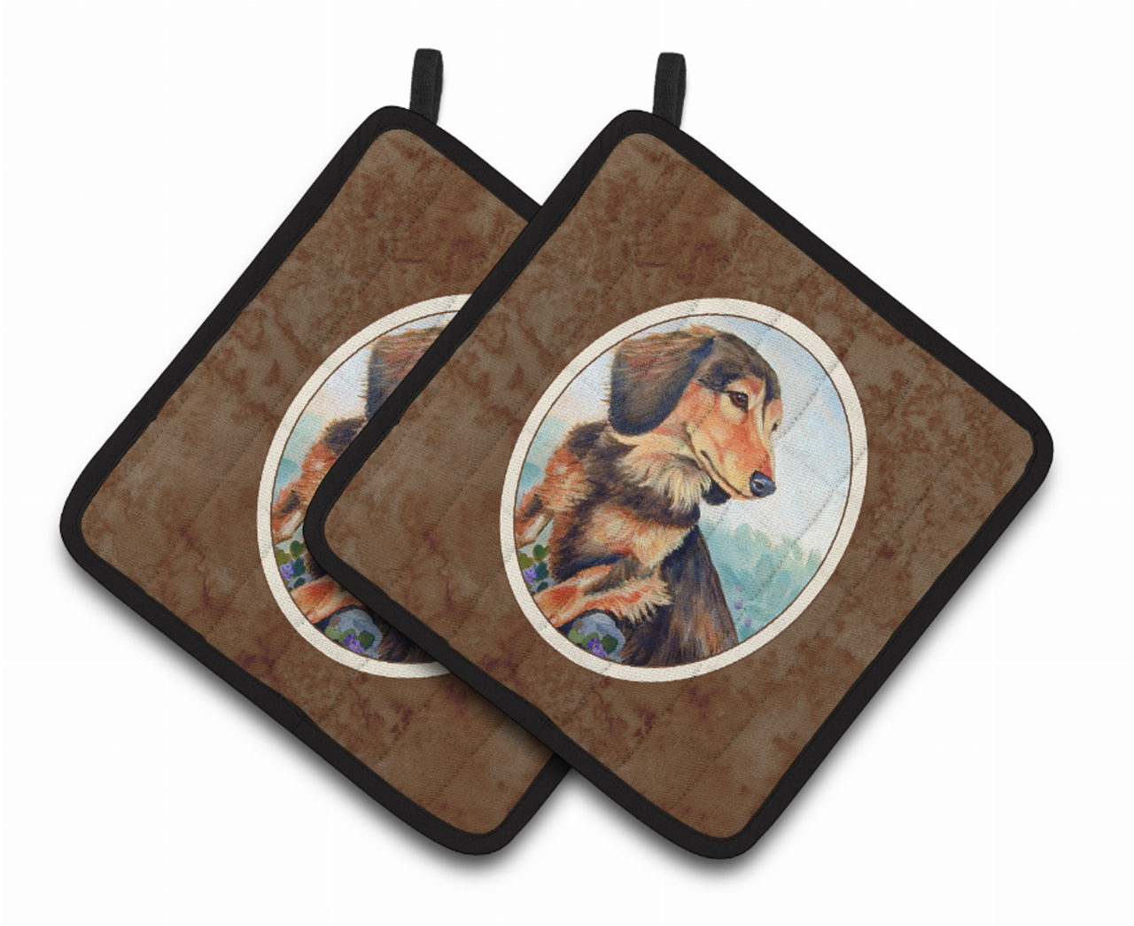 Dog Artwork Pair of Pot Holders - 7023PTHD